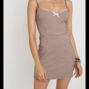 UO Tahoe Brown Gingham Mini Dress NWT